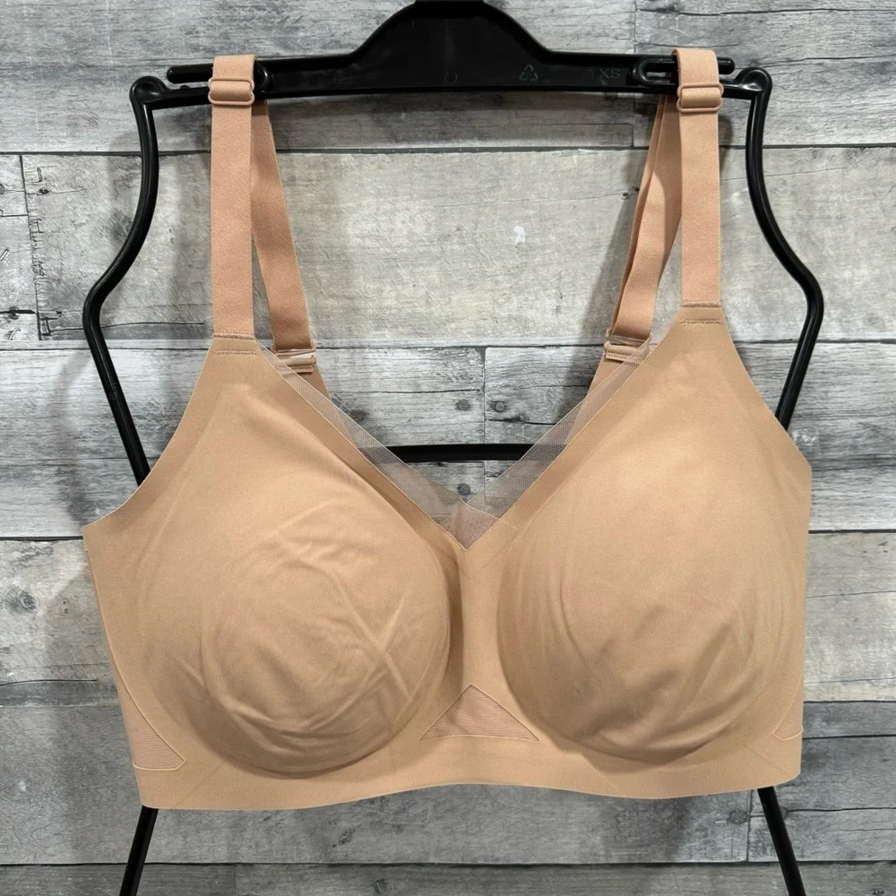 HONEYLOVE CROSSOVER WIRELESS BRA - SAND - SIZE - 1X